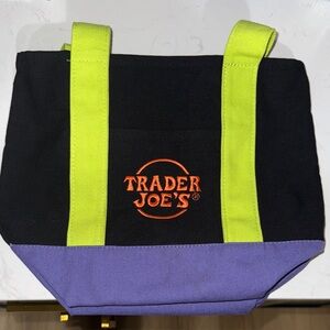 Trader Joe's Black and Purple Tote Bag